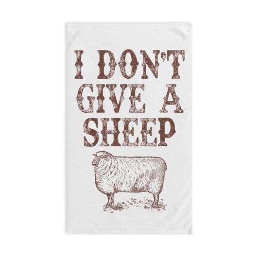 Tea Towel - I Don't Give a Sheep Rustic Kitchen Hand Towel