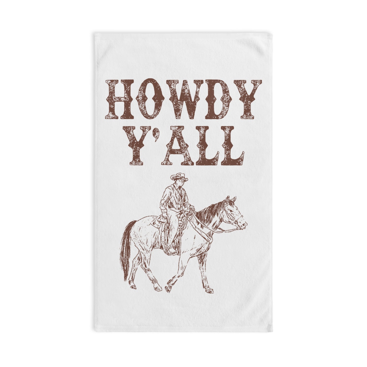 Howdy Y'all Western Hand Towel - Rustic Cowboy Design