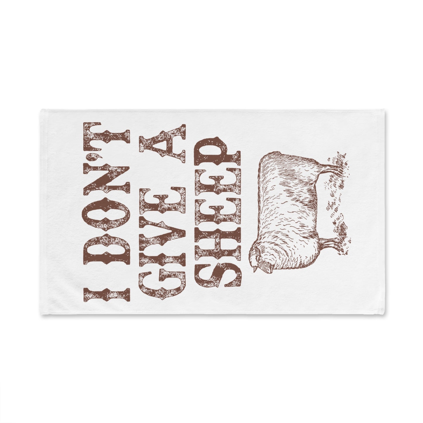 Tea Towel - I Don't Give a Sheep Rustic Kitchen Hand Towel