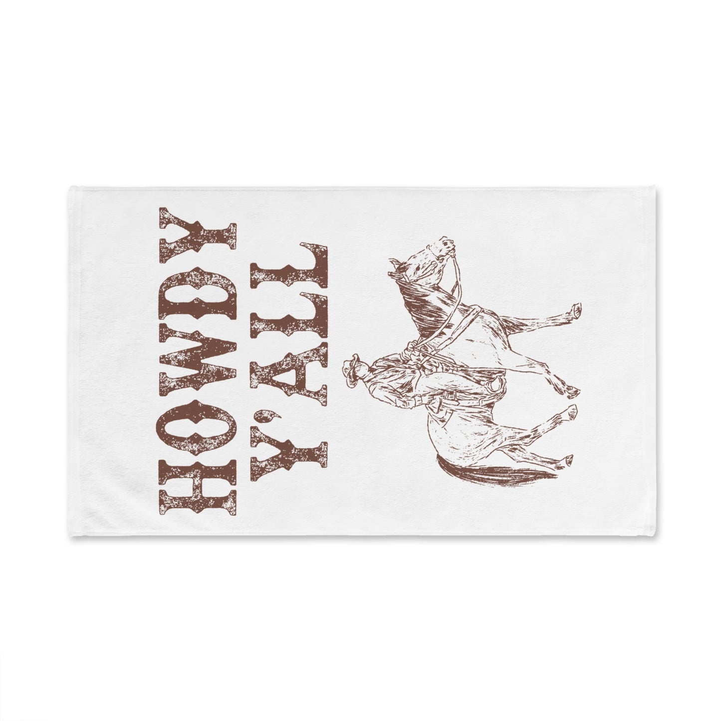 Howdy Y'all Western Hand Towel - Rustic Cowboy Design