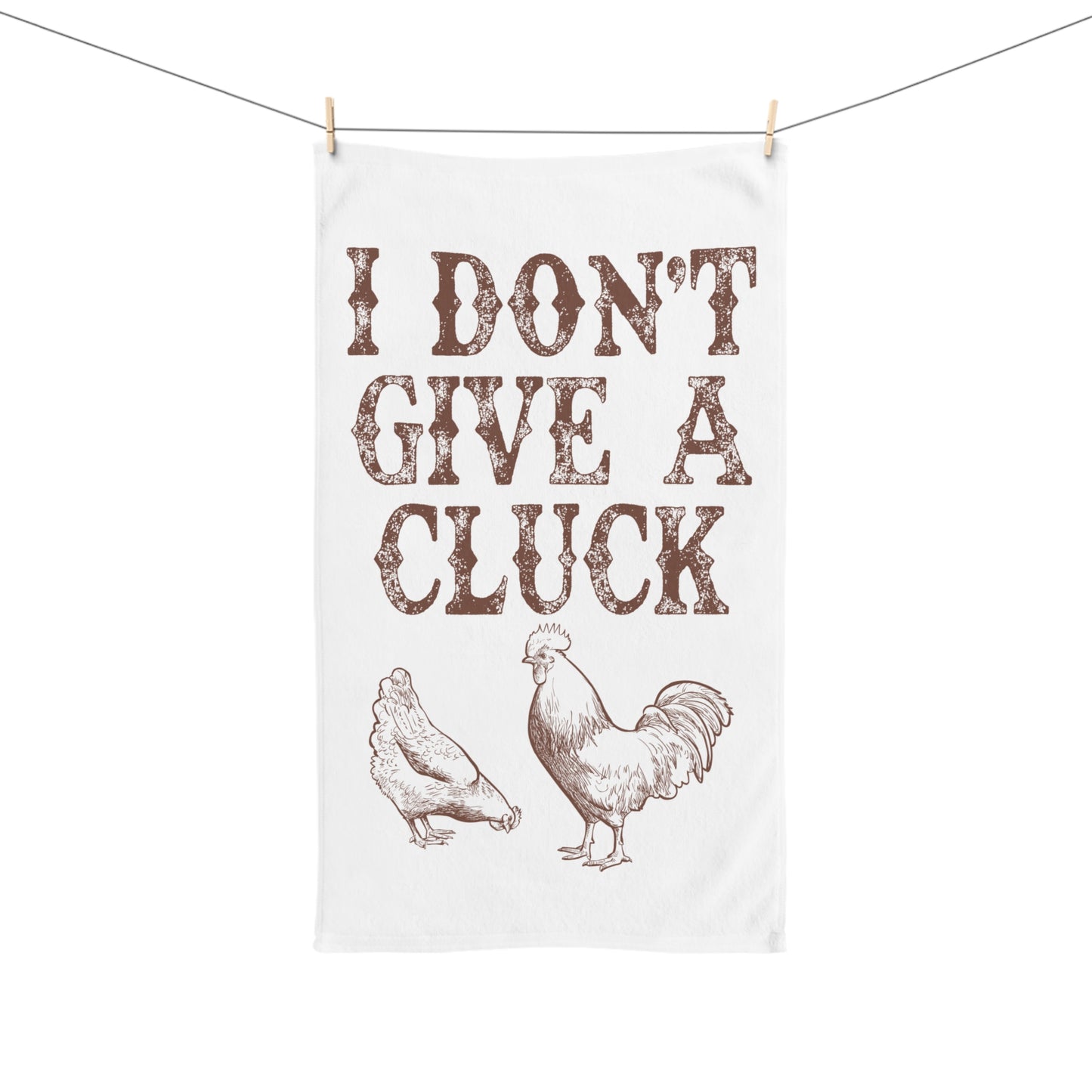 Funny Chicken Hand Towel - "I Don't Give a Cluck"